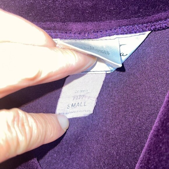 Diamond Tea Vintage Womens Robe Size Small Purple Velour Half Zip Long Sleeves - Picture 7 of 9